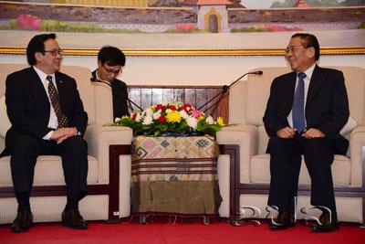 ເລຂາທິການໃຫຍ່,ປະທານປະເທດລາວຕ້ອນຮັບຄະນະພົວພັນຕ່າງປະເທດສູນກາງພັກກອມມູນິດຫວຽດນາມ